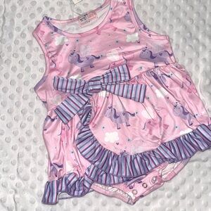 Pink Unicorn Baby Romper dress